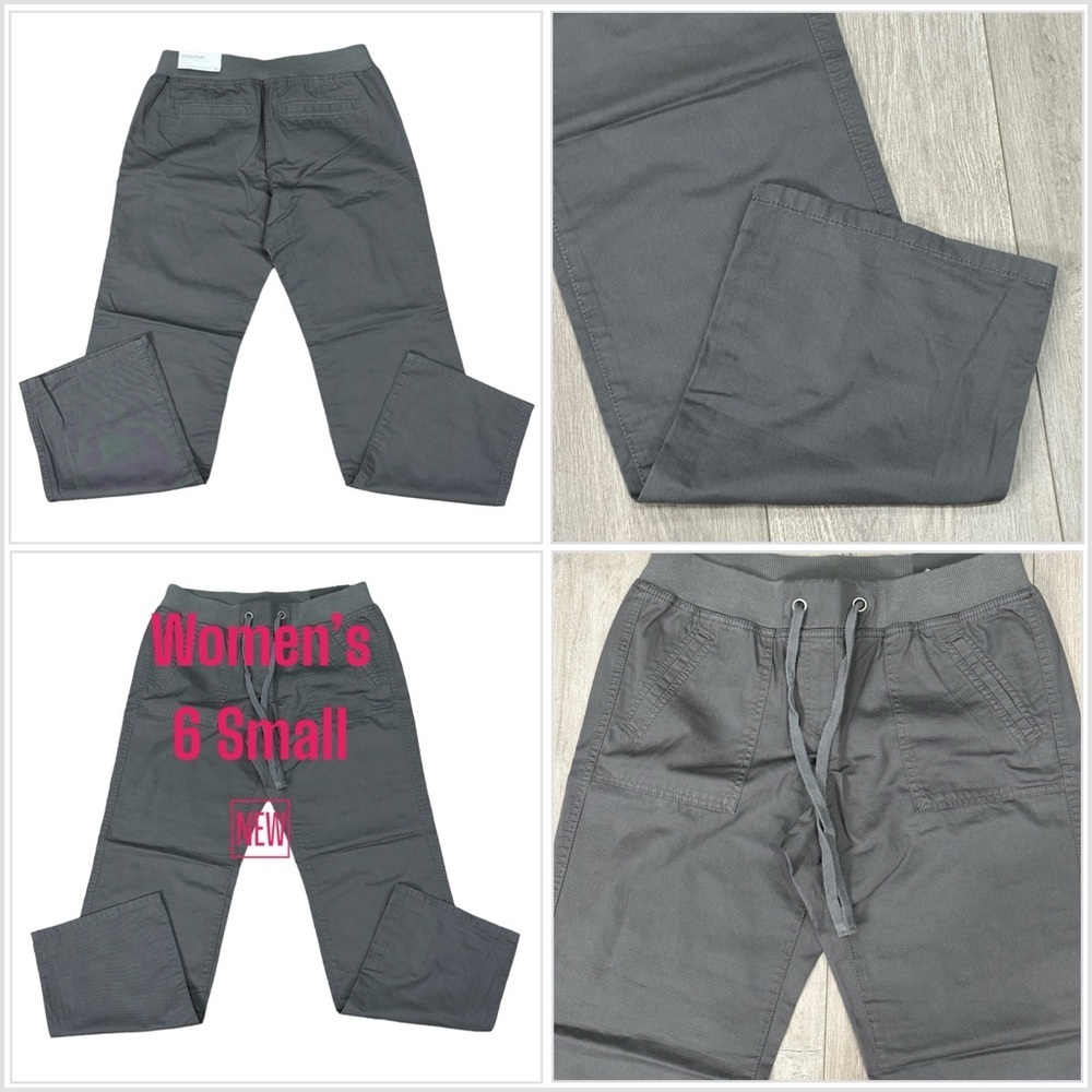 Women's Ann Taylor LOFT 6 Small Pants Twill Gray Elastic Waist Straight NWT